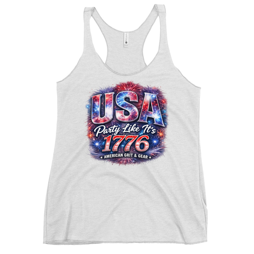 USA Party Like It’s 1776 Women’s Racerback Tank Top – Patriotic Summer Tank - Image 16