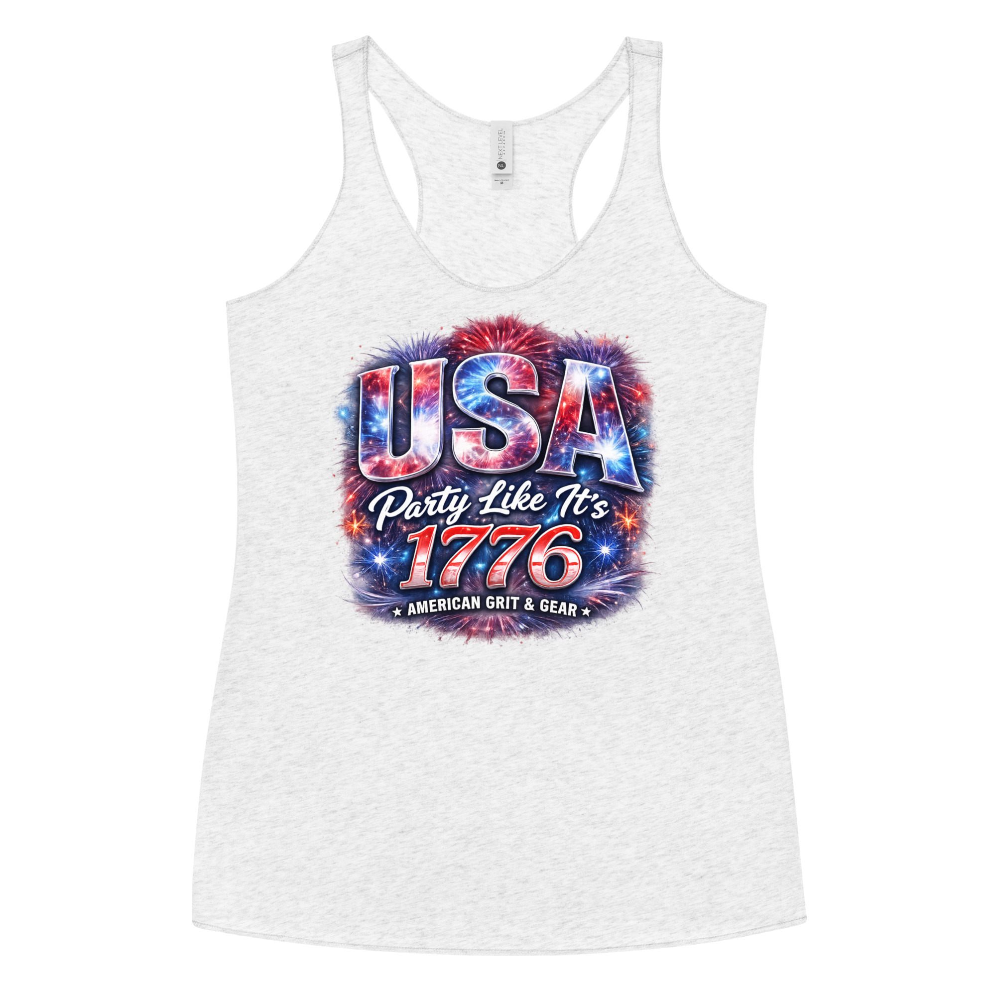 USA Party Like It’s 1776 Women’s Racerback Tank Top – Patriotic Summer Tank - Image 24