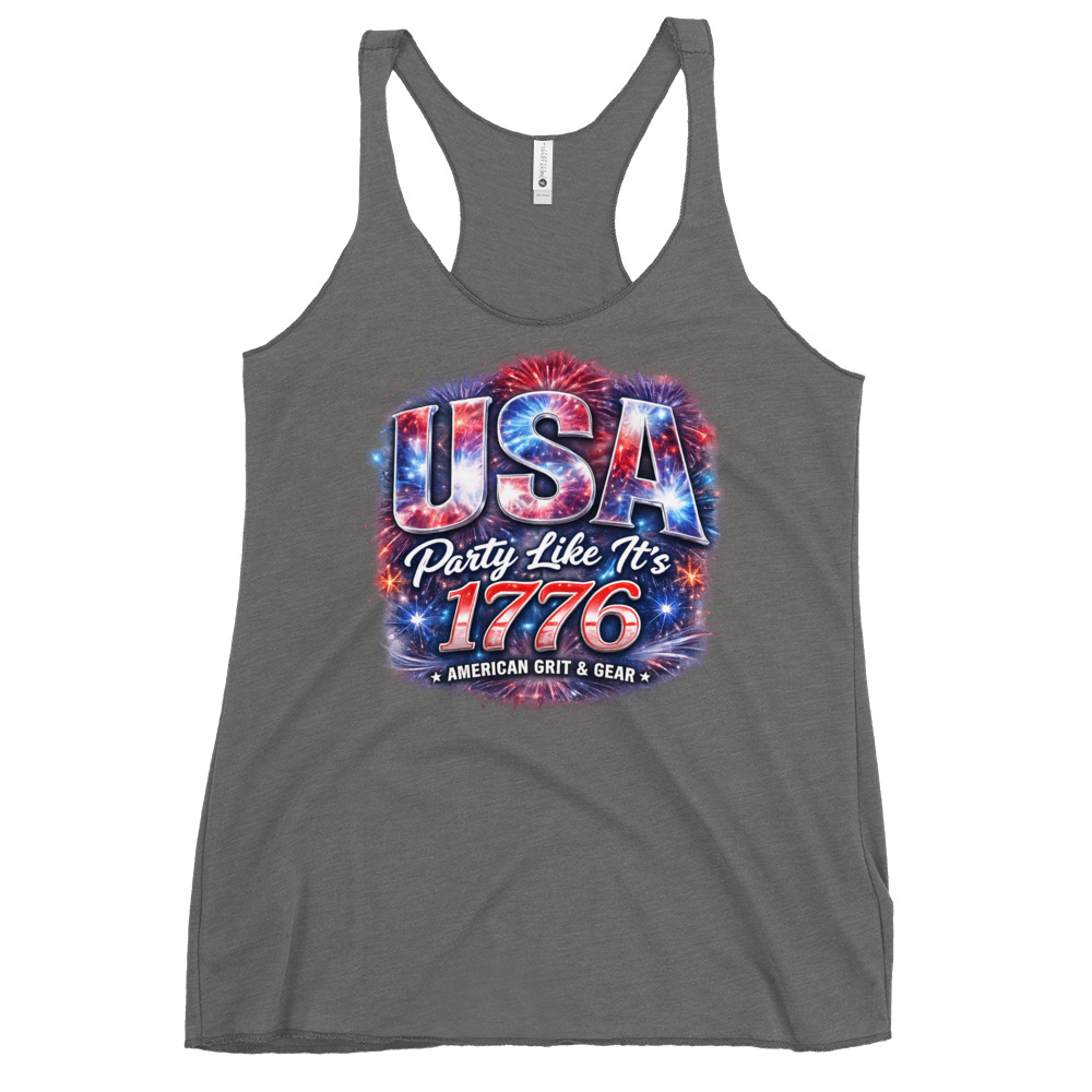 USA Party Like It’s 1776 Women’s Racerback Tank Top – Patriotic Summer Tank - Image 14