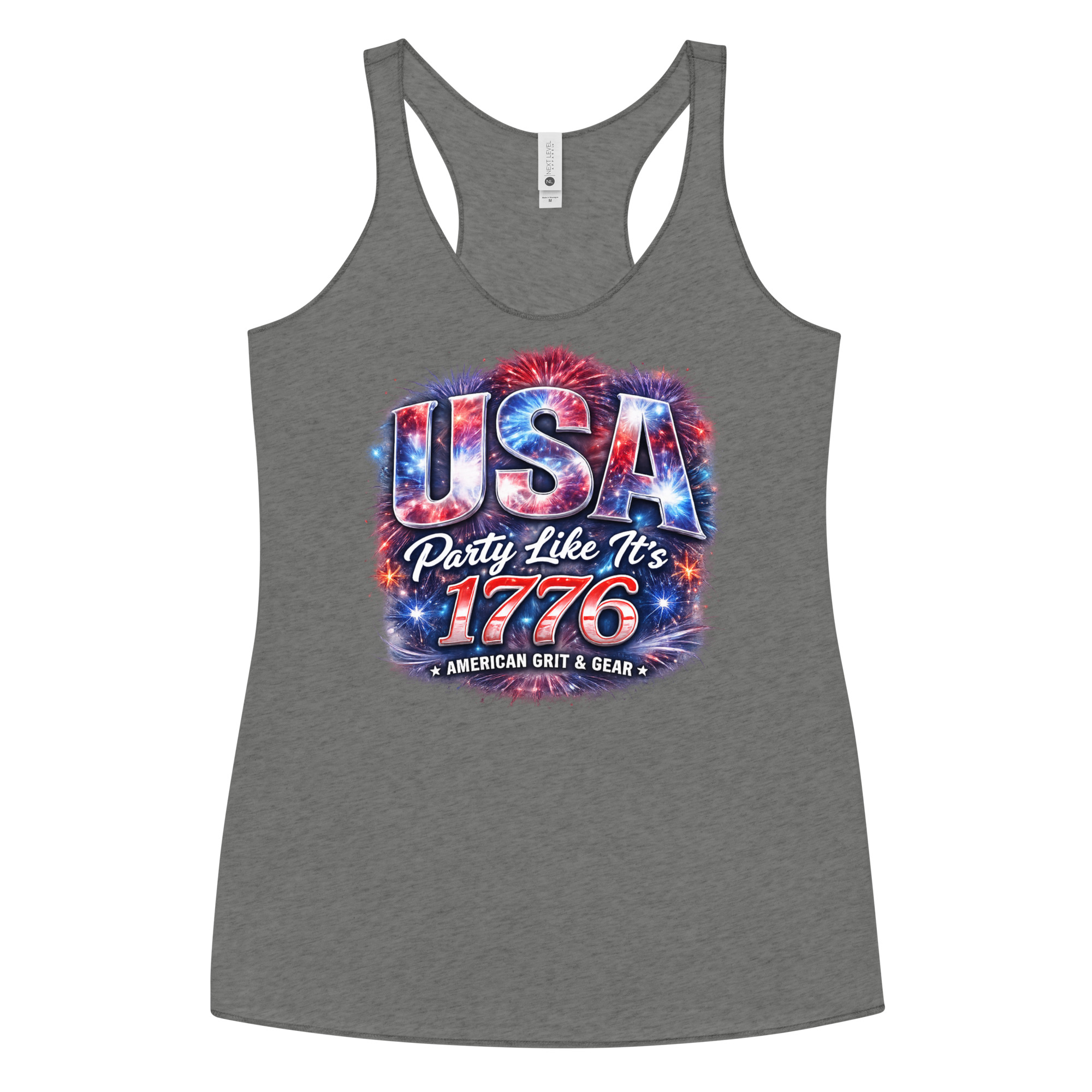 USA Party Like It’s 1776 Women’s Racerback Tank Top – Patriotic Summer Tank - Image 22