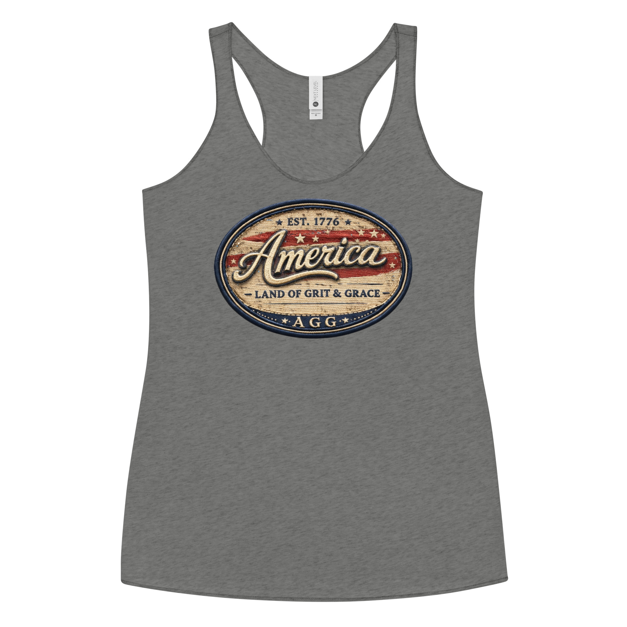 America Heritage – Land of Grit & Grace Racerback Tank | Patriotic Women’s Tank Top - Image 25