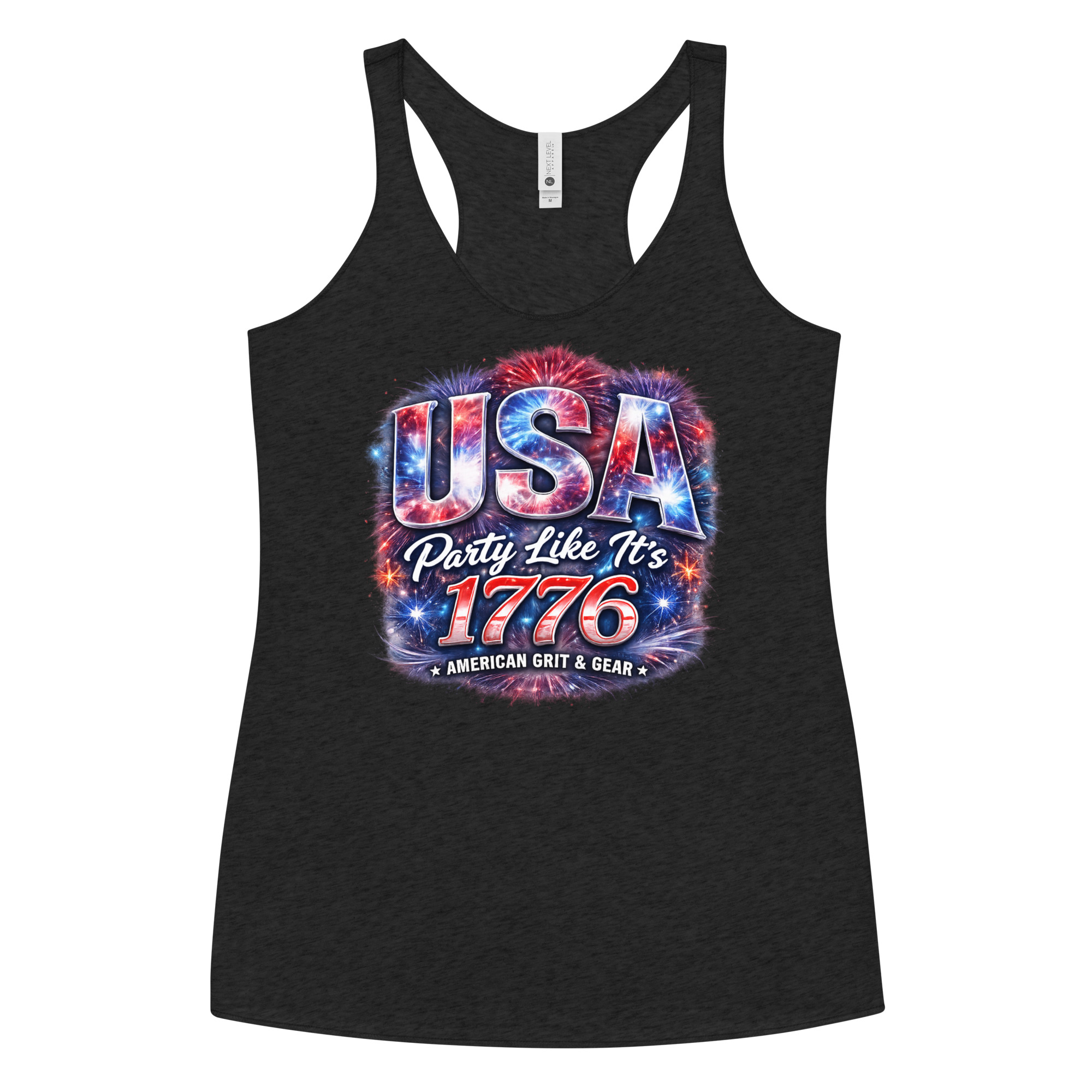 USA Party Like It’s 1776 Women’s Racerback Tank Top – Patriotic Summer Tank - Image 18