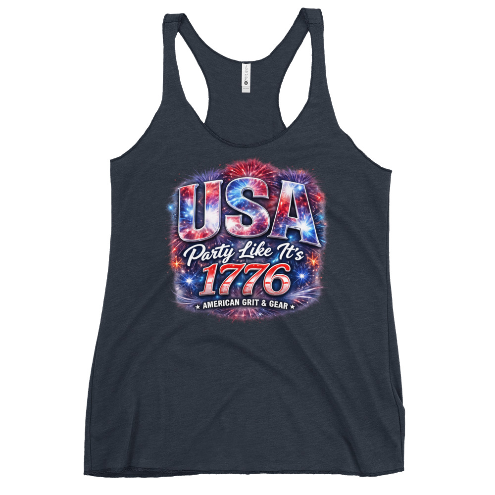 USA Party Like It’s 1776 Women’s Racerback Tank Top – Patriotic Summer Tank - Image 11