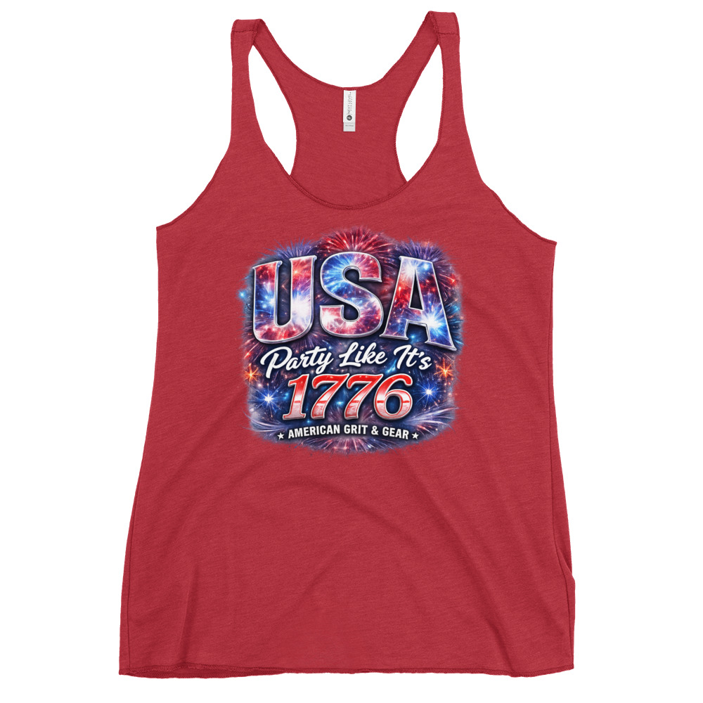USA Party Like It’s 1776 Women’s Racerback Tank Top – Patriotic Summer Tank - Image 12