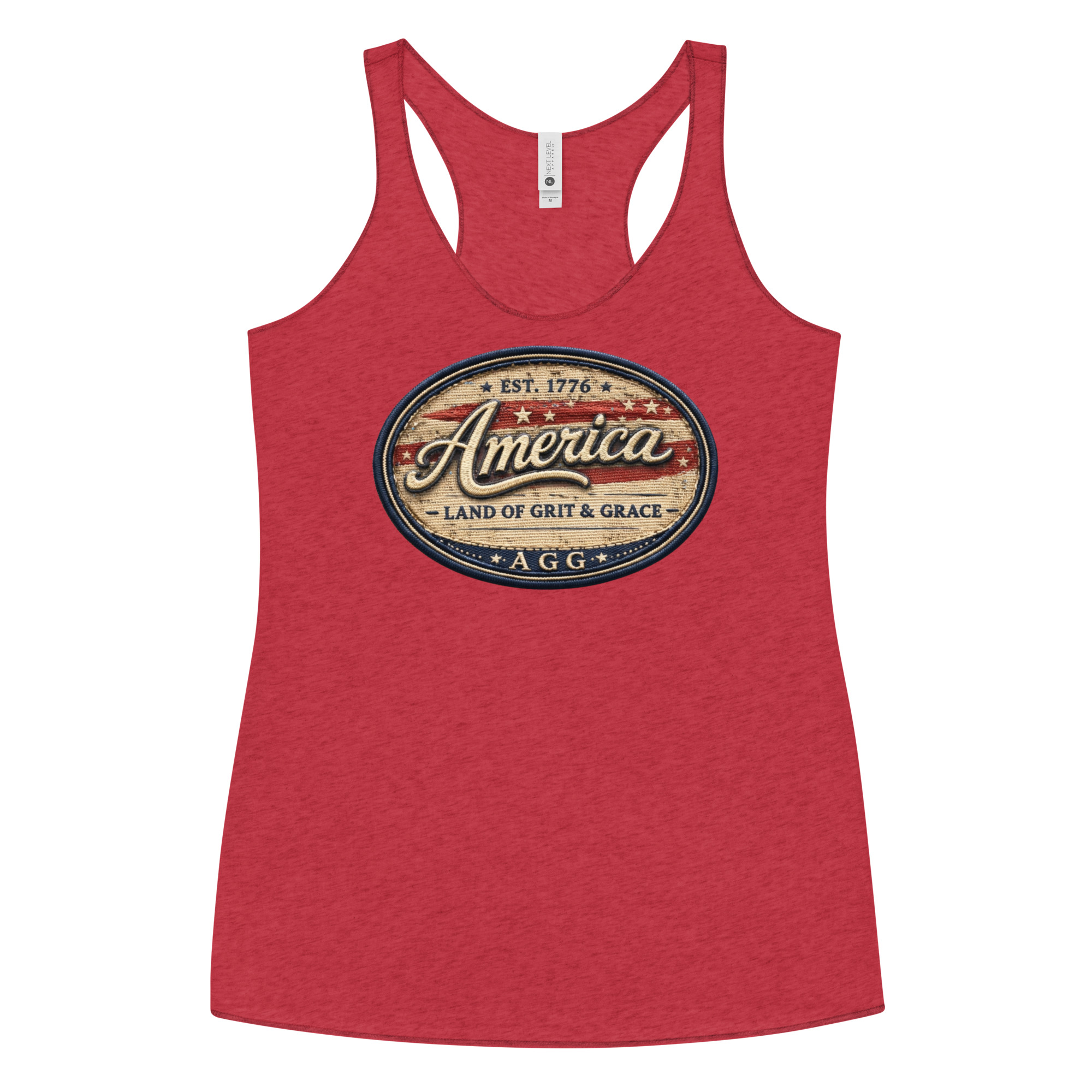 America Heritage – Land of Grit & Grace Racerback Tank | Patriotic Women’s Tank Top - Image 23