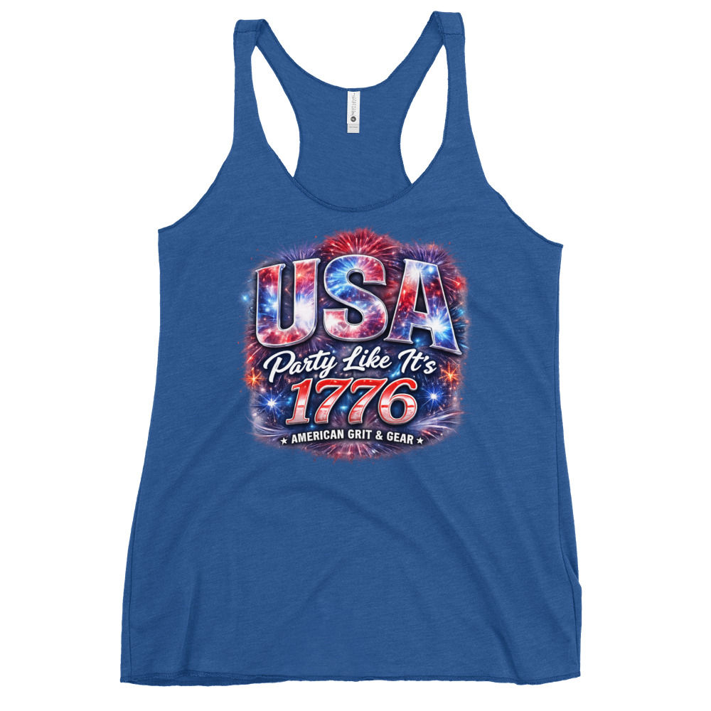 USA Party Like It’s 1776 Women’s Racerback Tank Top – Patriotic Summer Tank - Image 13