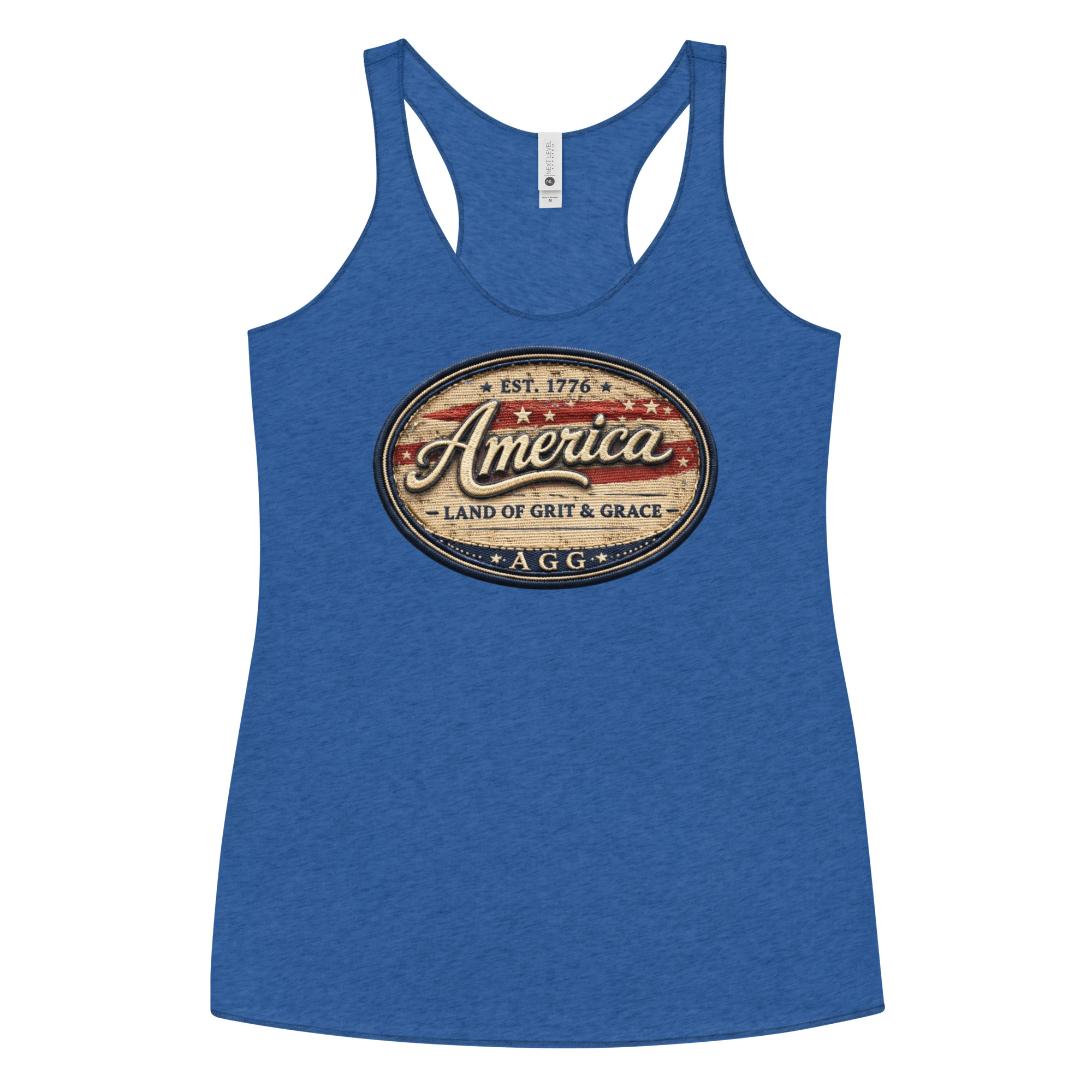 America Heritage – Land of Grit & Grace Racerback Tank | Patriotic Women’s Tank Top - Image 24