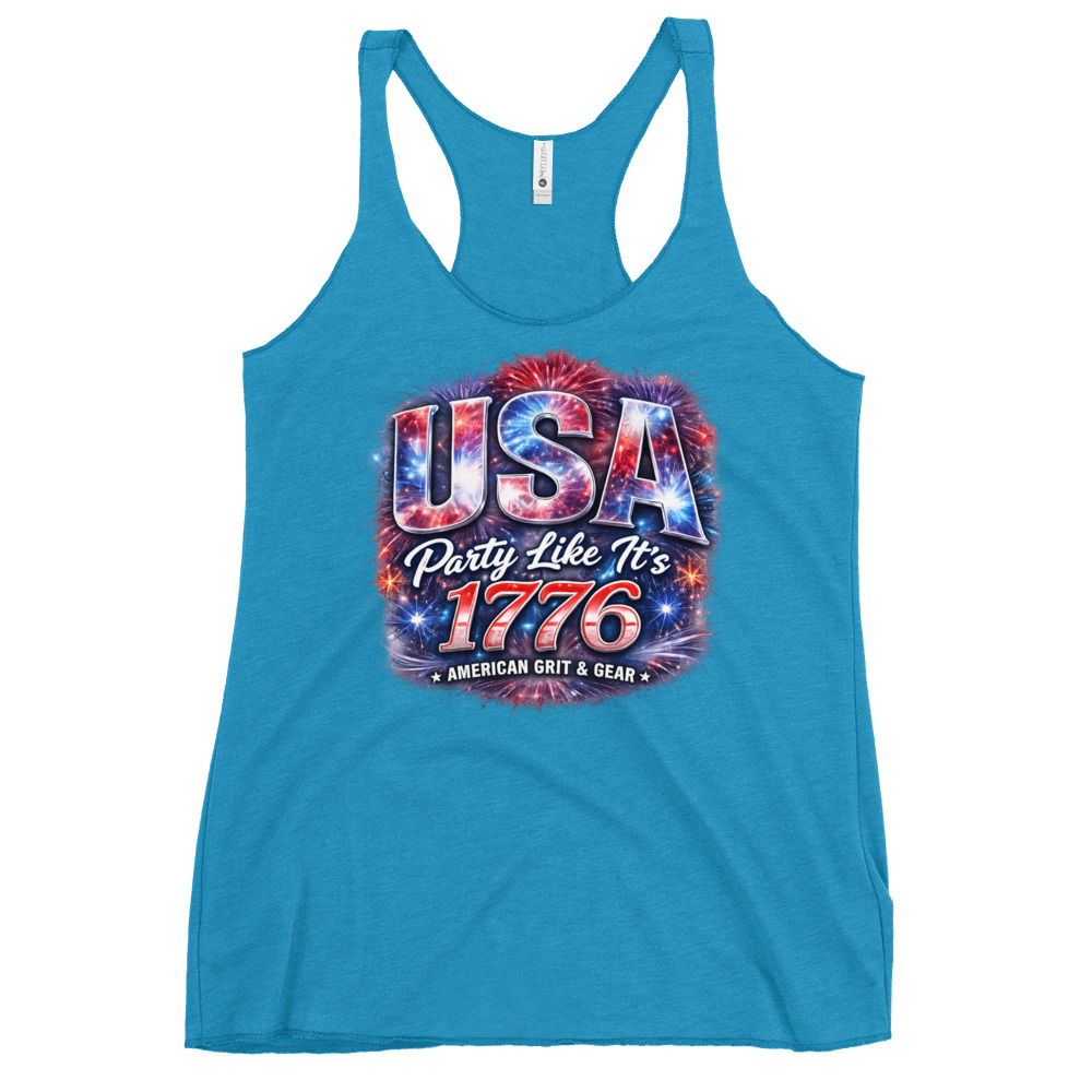 USA Party Like It’s 1776 Women’s Racerback Tank Top – Patriotic Summer Tank - Image 15