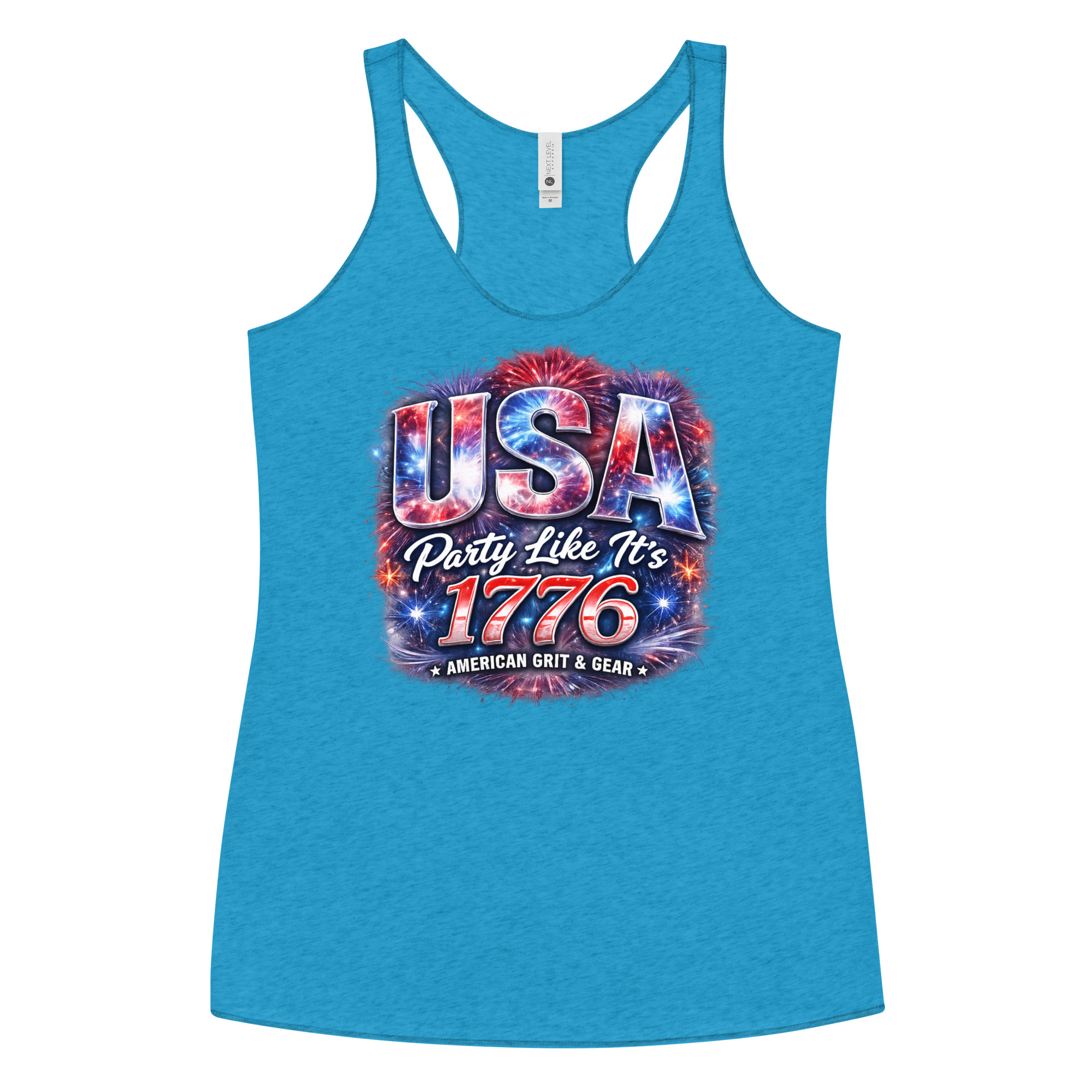 USA Party Like It’s 1776 Women’s Racerback Tank Top – Patriotic Summer Tank - Image 23