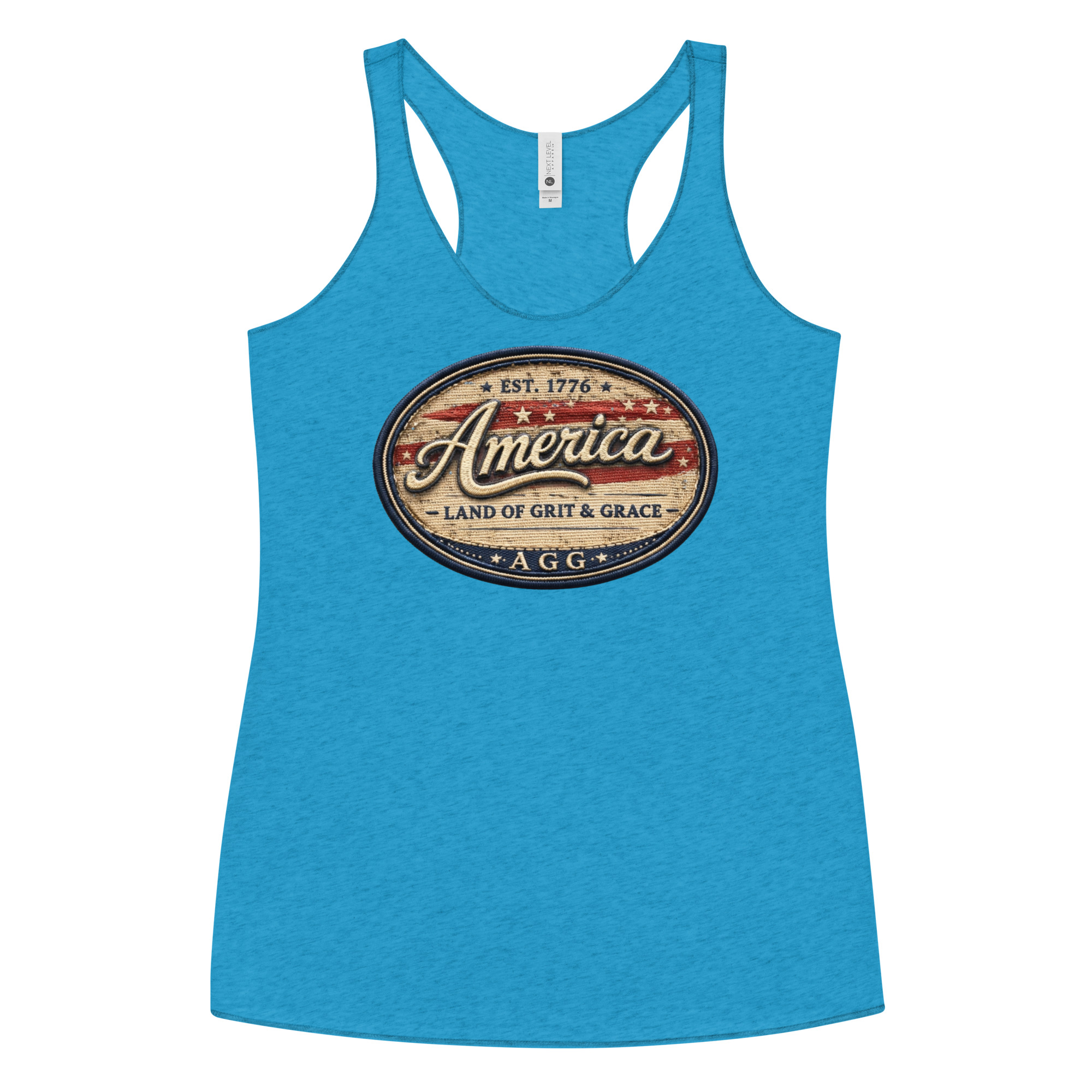America Heritage – Land of Grit & Grace Racerback Tank | Patriotic Women’s Tank Top - Image 26