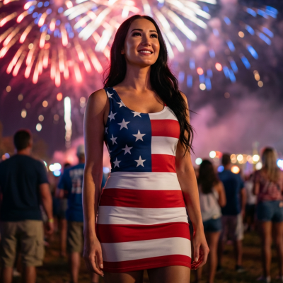 USA Stars & Stripes Bodycon Dress